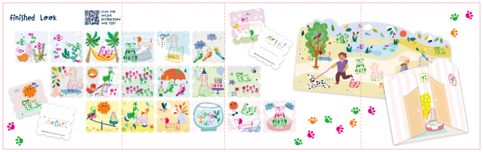 Set portabil de ștampile Haku Yoka - Animalutele mele dragi [7]