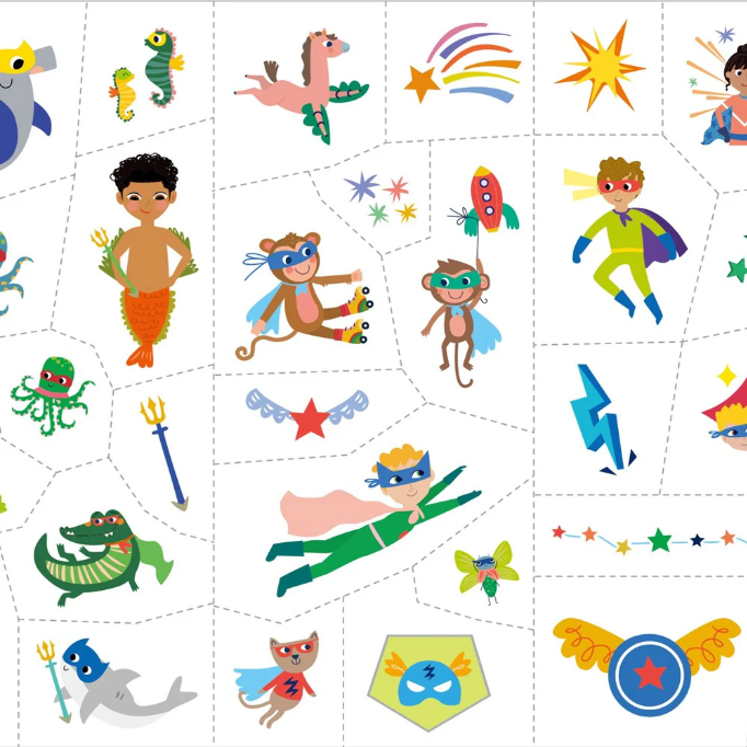 Set stickere si tatuaje pentru fata – Super eroi [2]
