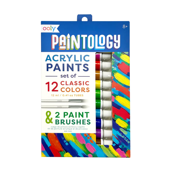 Set vopsele acrilice Paintology, 12 culori clasice si 2 pensule [2]