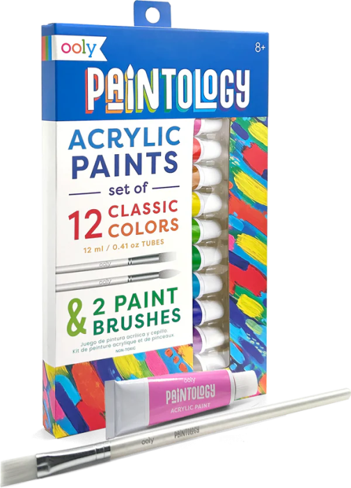 Set vopsele acrilice Paintology, 12 culori clasice si 2 pensule [1]