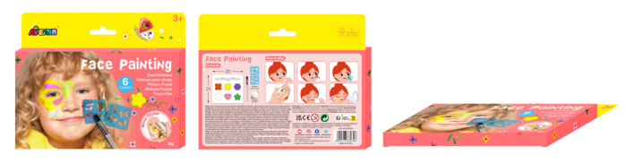 Trusa make-up pictura fata cu sabloane incluse - sase culori non-alergice - flori si fluturi [5]