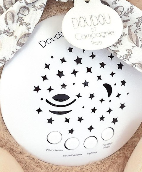 Veioza muzicala cu proiectie, iepuras pufos, 19 cm, bej deschis [2]