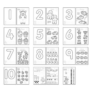 Carte de colorat cu activitati in limba engleza si abtibilduri Invata numerele NUMBER [3]
