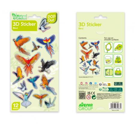Abtibilduri 3D - Pasari, colectia Creatii Naturale [4]