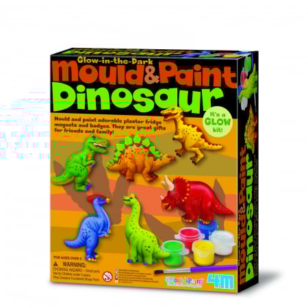 5-7 ani - Atelier creativ Modeleaza si picteaza - Dinozaur care straluceste in intuneric
