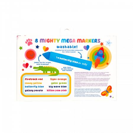 Carioci lavabile cu varf triunghiular, Mighty Mega, set 8 culori [6]