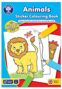 Jocuri educative - Carte de colorat cu activitati in limba engleza si abtibilduri Animale ANIMALS