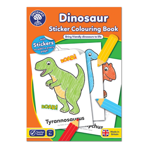 Jocuri educative - Carte de colorat cu activitati in limba engleza si abtibilduri Dinozaur DINOSAUR