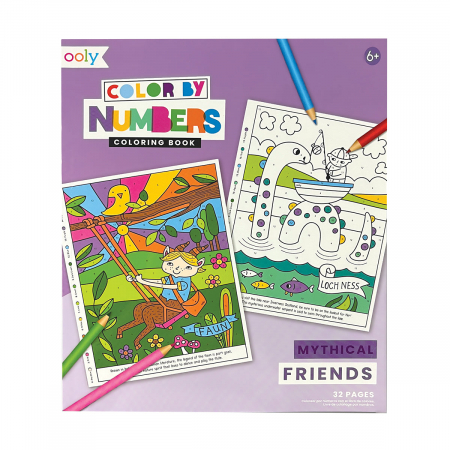 8+ - Carte de colorat pe numere - Prieteni mitologici