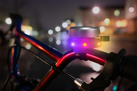 Clopoțel cu lumini LED multicolore pentru bicicletă, argintiu [3]