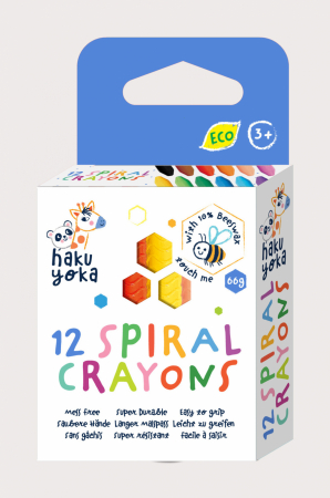 Jocuri creative - Creioane cerate spiralate Haku Yoka, 12 culori