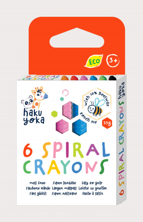 Jocuri creative - Creioane cerate spiralate Haku Yoka, 6 culori