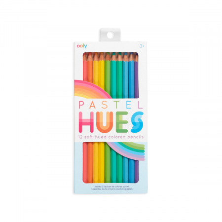 5-7 ani - Creioane colorate în nuanțe pastelate - Set de 12