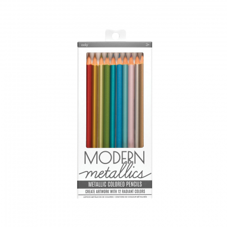 8+ - Creioane colorate metalice Modern - Set de 12