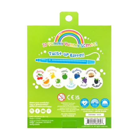 Creioane colorate parfumate rasucibile - Yummy Yummy, set de 10 [1]