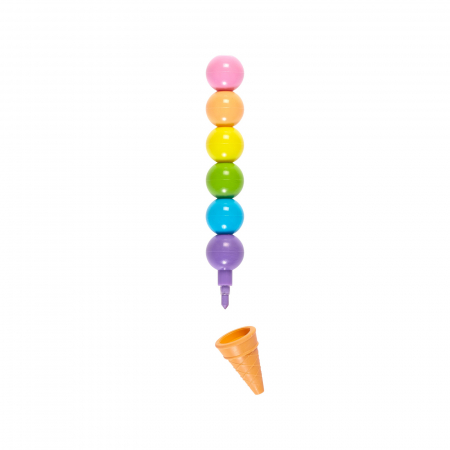 Jocuri creative - Creioane intercalate si radiera parfumata Rainbow Scoops