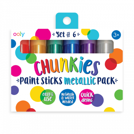 Jocuri creative - Creioane tempera solida Chunkies culori metalice, 6 bucati