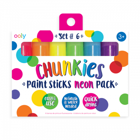 Jocuri creative - Creioane tempera solida Chunkies culori neon, 6 bucati