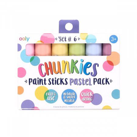 Jocuri creative - Creioane tempera solida Chunkies culori pastel, 6 bucati