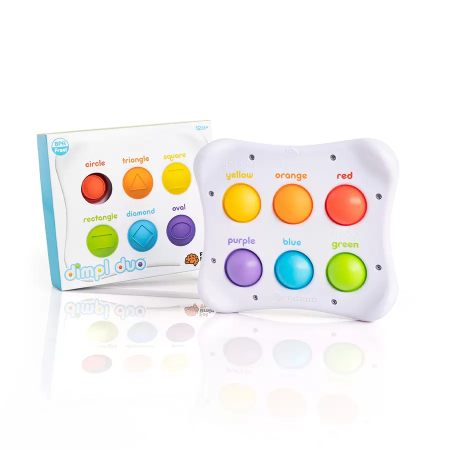 Noutati - Dimpl Duo - Jucarie senzoriala educativa cu bule din silicon