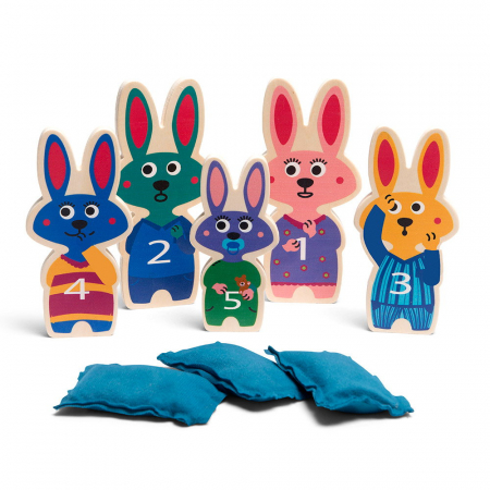 Jocuri educative - Doboara iepurasii, joc de aruncare la tinta, BS Toys
