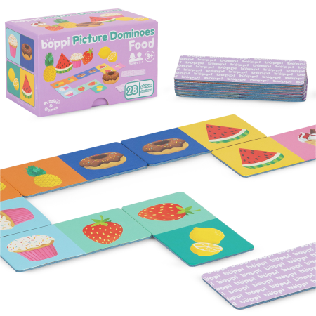 Noutati - Domino cu Imagini Boppi, 28 piese, Alimente