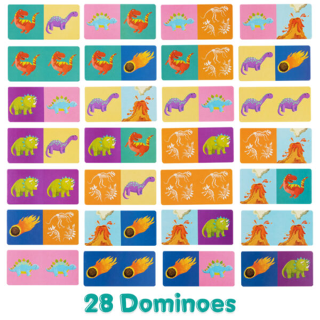 Domino cu Imagini Boppi, 28 piese, Dinozauri [3]
