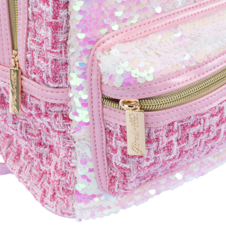 Ghiozdan Tweed Glamour Girabrilla – rucsac din material tweed cu paiete reversibile [2]
