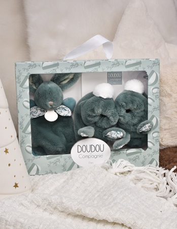 Iepuras Doudou® - Set Botosei și Jucărie de Pluș, verde [3]