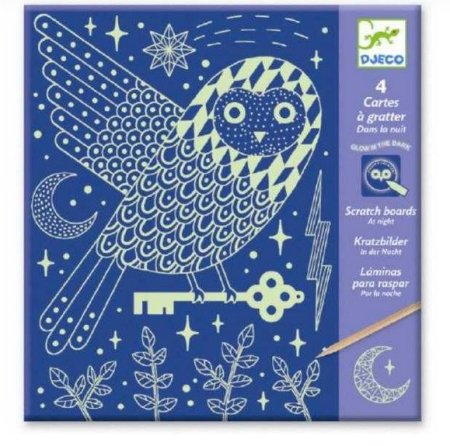 Noutati - Joc creativ de răzuit planșe fluorescente, Noaptea