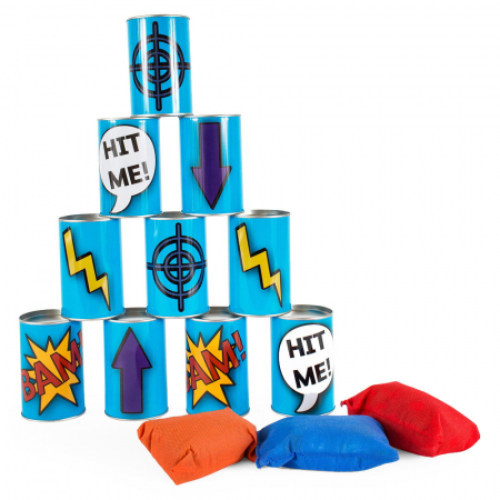 Jocuri educative - Joc de indemanare Tinteste cutiile de conserve!, BS Toys