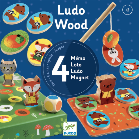 Joc educativ Ludo Wood 4 jocuri, Djeco [2]