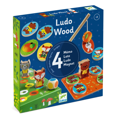 Noutati - Joc educativ Ludo Wood 4 jocuri, Djeco