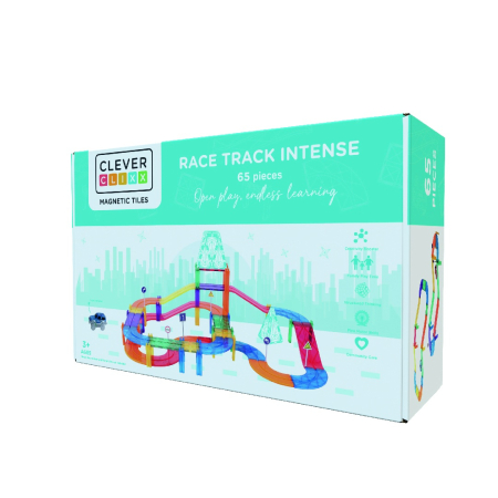 Noutati - Joc magnetic Traseu de curse 65 piese, Cleverclixx