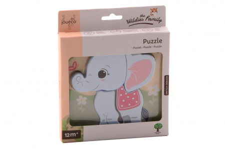 Joc Montessori, Puzzle incastru din lemn, cu animalute, familia Wildies, Jouéco [3]