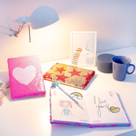 Jurnal Fashion Girabrilla – set jurnal cu paiete reversibile și pix [2]