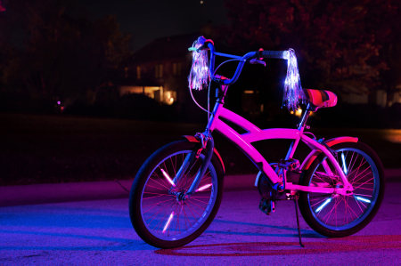 Lumini tubulare LED pentru roți bicicletă, SpinBrightz, roz [3]