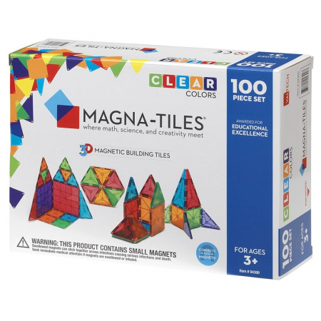 Magna-Tiles Clear Colors set magnetic (100 piese) [0]