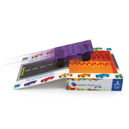 MAGNA-TILES Extensie, 2 masinute Mov si Rosu [2]