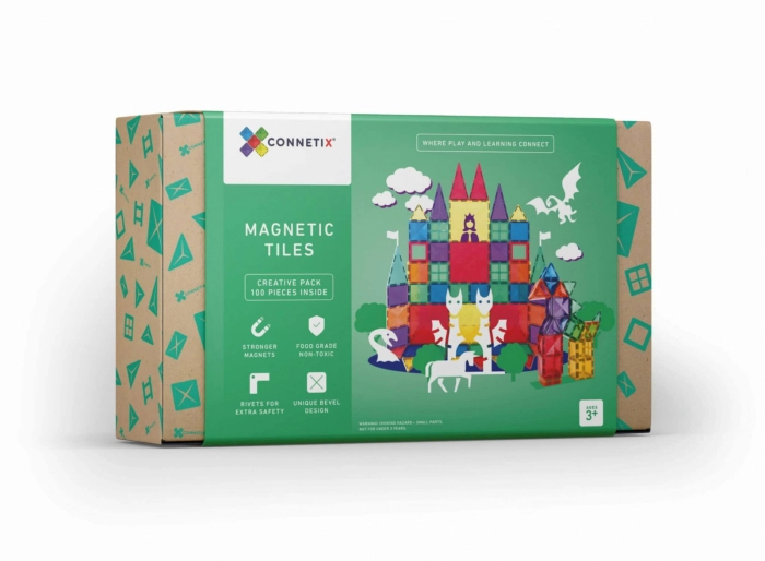 Magnetic Tiles Set construcție magnetic, 100 piese, creativitate [0]