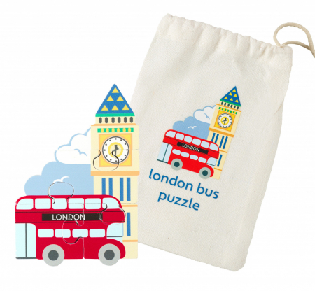 Mini puzzle din lemn autobuzul londonez, Orange Tree Toys [2]