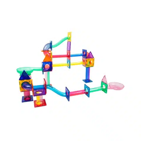 5-7 ani - PicassoTiles, Traseu magnetic cu bile (Marble Run) 71 de piese