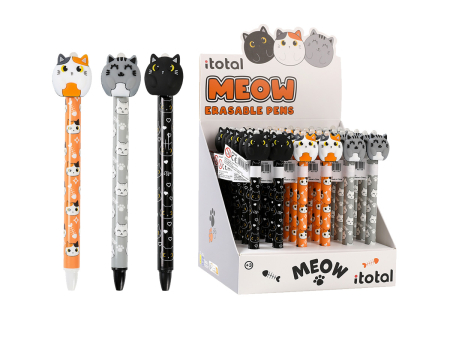 Noutati - Pix cu gel erasable, design pisica