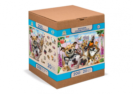 8+ - Puzzle din lemn, Animalutele zapacite, 200 piese