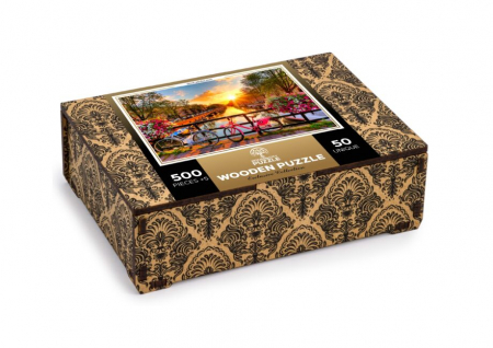 Jocuri educative - Puzzle din lemn, Bicicletele din Amsterdam, 505 piese