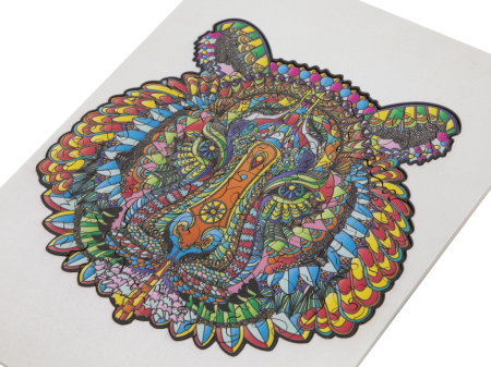 Puzzle din lemn cu forme unice, Tigru, 130 piese, Moxy [5]
