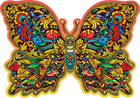 Puzzle din lemn, Fluture colorat, 250 piese [5]
