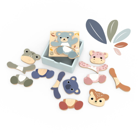 Copii mici - Puzzle din lemn Mix & Match, Speedy Monkey