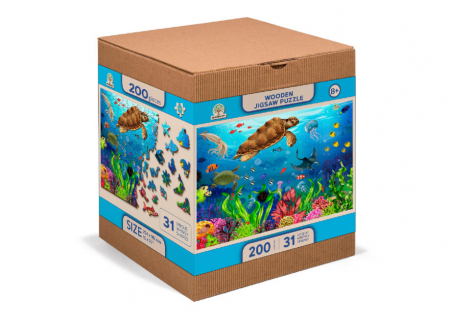 8+ - Puzzle din lemn, Paradisul subacvatic, 200 piese