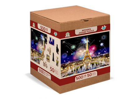8+ - Puzzle din lemn, Parisul noaptea, 505 piese